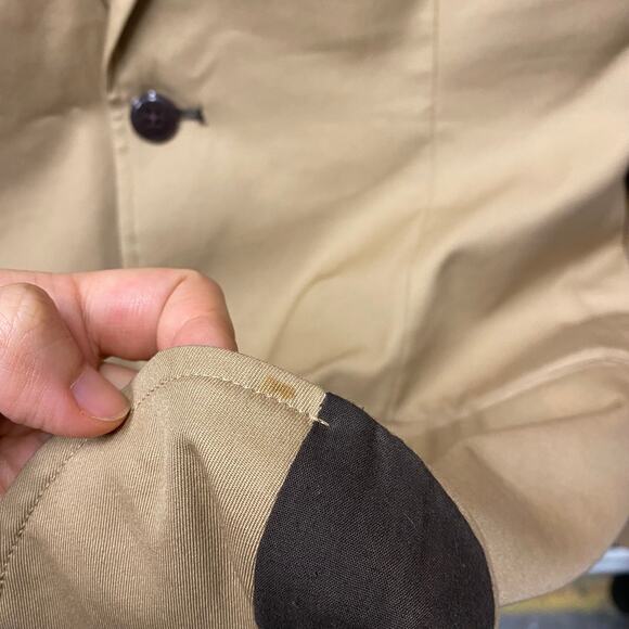 ASOS EDGE Cotton Blazer Tan Size L - Picture 7 of 9